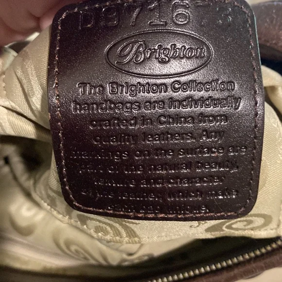 Brighton Dark Brown and Black Leather Woven Bag - Picture 8 of 8